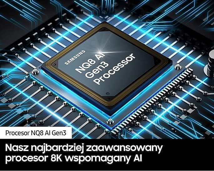 Telewizor Samsung QN900D grafika przedstawia procesor telewizora